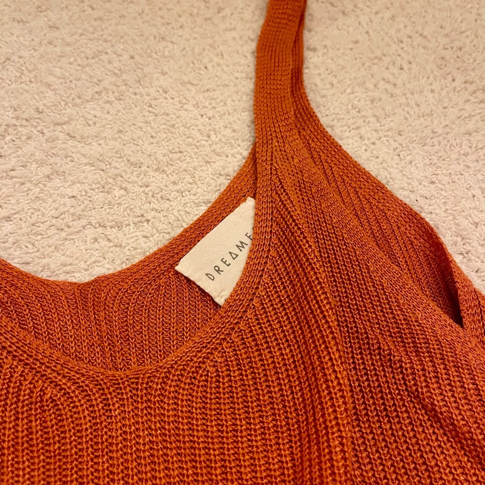Dreamers Vibrant Orange V-Neck Sweater